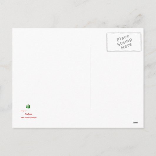 Witte Kerstbomen met Rode Achtergrond Feestdagenkaart (Achterkant)