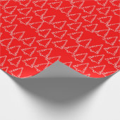 Witte kerstbomen op rood cadeaupapier (Hoek)