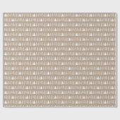 Witte kerstbomen Pattern Brown Cadeaupapier (Vlak)