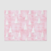 Witte kerstbomen Roze Waterverf Tissuepapier (Voorkant)