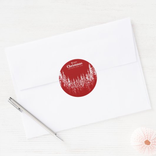 Witte kerstbomen Sticker (Envelop)