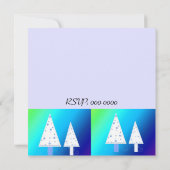 Witte Kerstbomen Vakantie Feest Uitnodiging (Achterkant)
