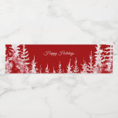 Witte kerstbomen Waterflesetiket Waterfles Etiket (Enkel label)