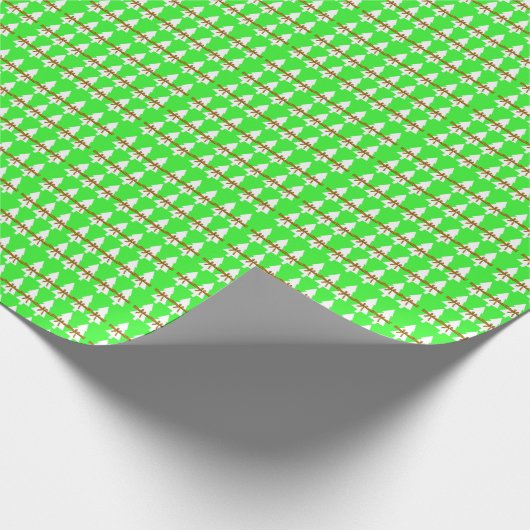 Witte kerstbomen — Wrapping Paper Bright Green Cadeaupapier (Hoek)