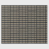 Witte kerstbomen, zwart oppakpapier cadeaupapier (Vlak)