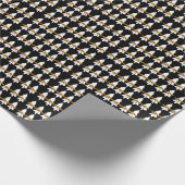 Witte kerstbomen, zwart oppakpapier cadeaupapier (Hoek)
