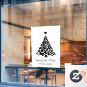 Witte Kerstboom Business Window Decoratie Raamsticker (Cafe Raam)