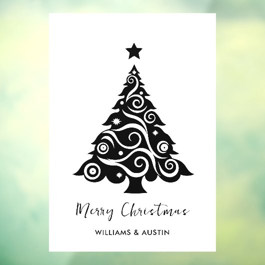 Witte Kerstboom Business Window Decoratie Raamsticker (Vel 3)