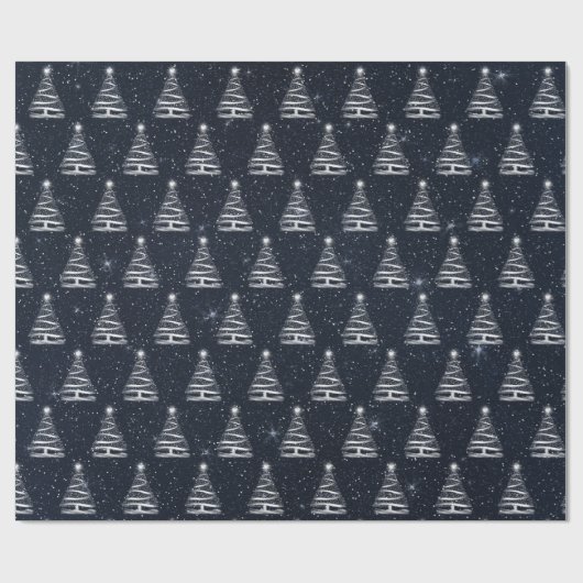 witte kerstboom cadeaupapier (Vlak)