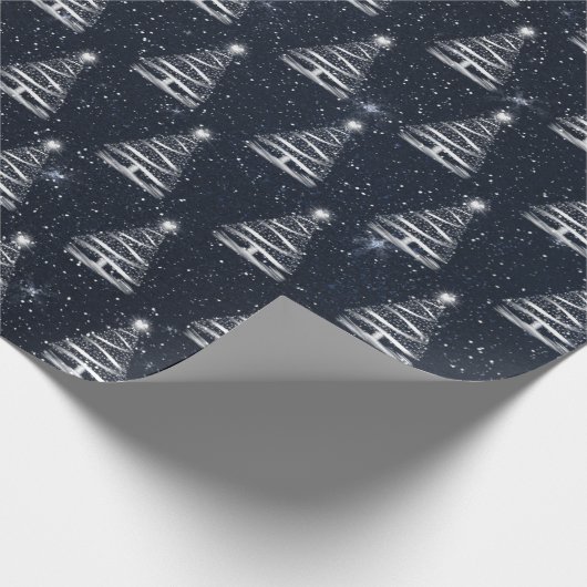 witte kerstboom cadeaupapier (Hoek)