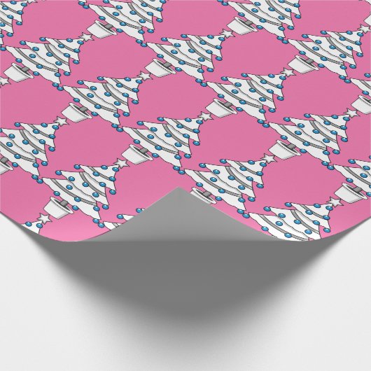 Witte kerstboom cadeaupapier (Hoek)