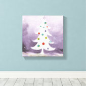Witte kerstboom canvas afdruk (Insitu (Houten vloer))