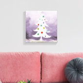 Witte kerstboom canvas afdruk (Insitu (Woonkamer))