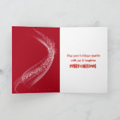 Witte kerstboom door wintervenster feestdagen kaart (Binnen)