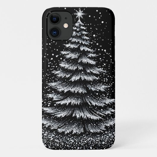 Witte Kerstboom Elegante Winter Esthetiek Case-Mate iPhone Case (Achterkant)
