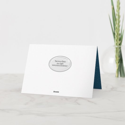 Witte kerstboom en bruistekaart kaart (Achterkant)