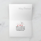 Witte kerstboom en deer op Tartan Pset Kaart (Binnen)