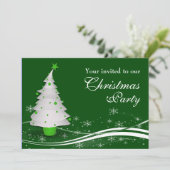 Witte kerstboom en kerstkerstmis kaart (Staand voorkant)