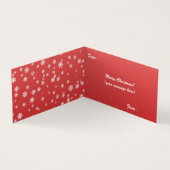 Witte kerstboom en Snowman Folded Card Kaart (Binnen)