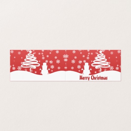 Witte kerstboom en Snowman Folded Card Kaart (Buitenkant ongevouwen)