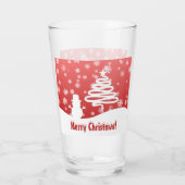 Witte kerstboom en Snowman Glas (Achterkant)