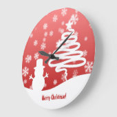 Witte kerstboom en Snowman Grote Klok (Hoek)