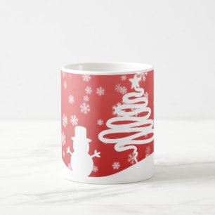 Witte kerstboom en Snowman Koffiemok