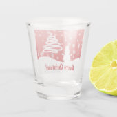 Witte kerstboom en Snowman Shot Glas (Achterkant)