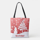 Witte kerstboom en Snowman Tote Bag (Achterkant)