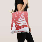 Witte kerstboom en Snowman Tote Bag (Dichtbij)