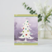 Witte kerstboom feestdagenkaart (Staand voorkant)