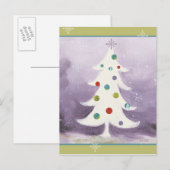 Witte kerstboom feestdagenkaart (Voorkant / Achterkant)