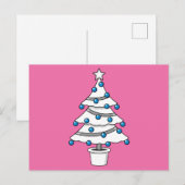Witte kerstboom feestdagenkaart (Voorkant / Achterkant)