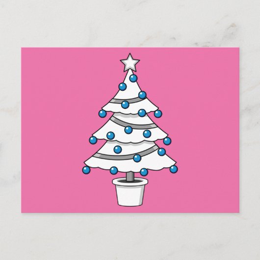 Witte kerstboom feestdagenkaart (Voorkant)