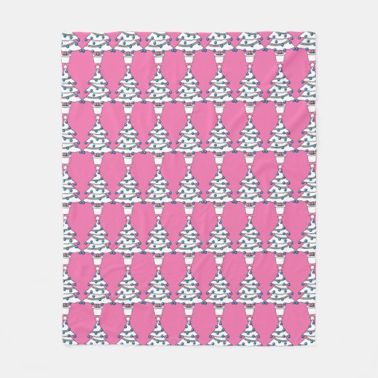 Witte kerstboom fleece deken (Voorkant)