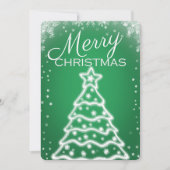 Witte Kerstboom Foto Kerstkaarten Feestdagenkaart (Voorkant)