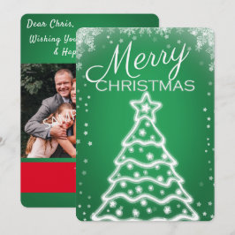 Witte Kerstboom Foto Kerstkaarten Feestdagenkaart