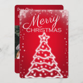 Witte kerstboom foto kerstkaarten feestdagenkaart (Voorkant / Achterkant)