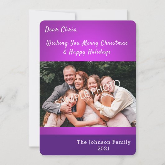 Witte kerstboom Foto-Wenskaarten Kaart (Achterkant)