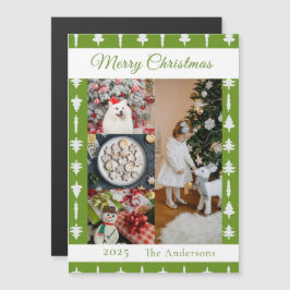 Witte Kerstboom Fotocollage Magnetische Kaart