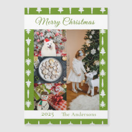Witte Kerstboom Fotocollage Magnetische Kaart