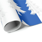 Witte Kerstboom Inpakken Blauw & Wit Gestreepte Cadeaupapier (Rol Hoek)