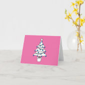 Witte Kerstboom Kaart (Gele Bloem)