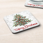 Witte kerstboom | kerstkurk Onderzetter set (Linkerzijde)