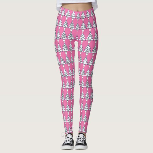 Witte kerstboom leggings (Voorkant)