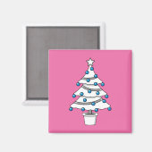 Witte kerstboom magneet (Voorkant / Achterkant)