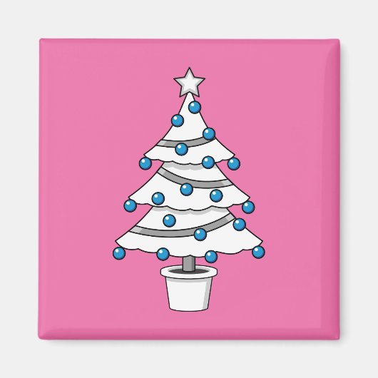 Witte kerstboom magneet (Voorkant)