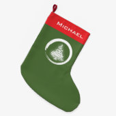 Witte kerstboom met Enso Grote Kerstsok (Voorkant (Hangend))