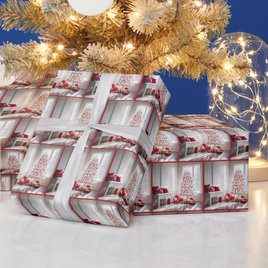Witte kerstboom met geschenken cadeaupapier (Feestdagen)
