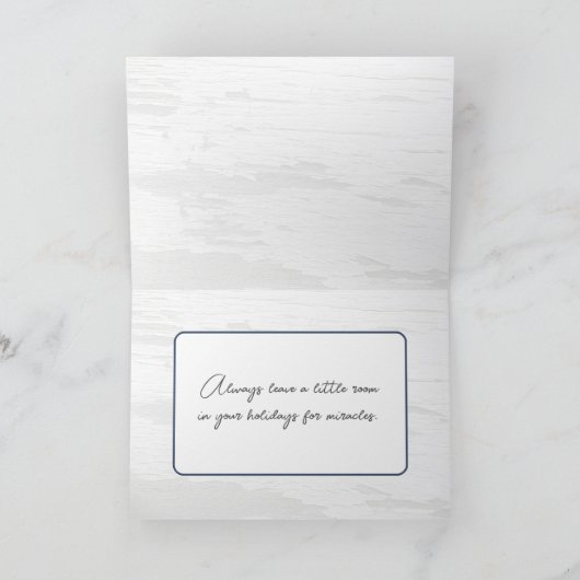 Witte Kerstboom met konijn Feestdagen Kaart (Binnen)